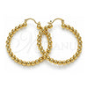 Oro Laminado Medium Hoop, Gold Filled Style Ball Design, Polished, Golden Finish, 02.385.0002.40
