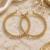 Oro Laminado Large Hoop, Gold Filled Style Ball Design, Polished, Golden Finish, 02.385.0002.50
