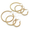 Oro Laminado Large Hoop, Gold Filled Style Ball Design, Polished, Golden Finish, 02.385.0002.50