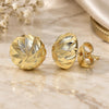 Oro Laminado Stud Earring, Gold Filled Style Diamond Cutting Finish, Golden Finish, 02.100.0124.2