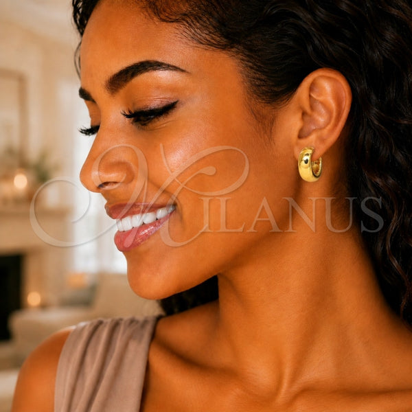 Gold Filled Ring — Stud Earring Polished 02. — alternate product view — SKU 142982 | Oro Laminado anillo — Stud Earring pulido 02. — SKU 142982