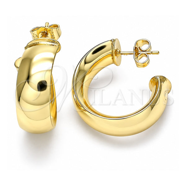 Oro Laminado Stud Earring, Gold Filled Style Polished, Golden Finish, 02.163.0152