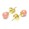 Gold Filled Ring — Stud Earring Ball Design with Pink Pearl Polished — alternate product view — SKU 142984 | Oro Laminado anillo — Stud Earring Ball diseño with Pink Pearl pulido — SKU 142984