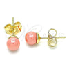 Gold Filled Ring — Stud Earring Ball Design with Pink Pearl Polished — alternate product view — SKU 142984 | Oro Laminado anillo — Stud Earring Ball diseño with Pink Pearl pulido — SKU 142984