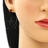 Oro Laminado Stud Earring, Gold Filled Style Ball Design, with Brown Goldstone Venturina, Polished, Golden Finish, 02.63.2118.4