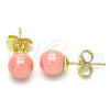 Gold Filled Ring — Stud Earring Ball Design with Pink Pearl Polished — alternate product view — SKU 142988 | Oro Laminado anillo — Stud Earring Ball diseño with Pink Pearl pulido — SKU 142988