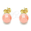 Gold Filled Ring — Stud Earring Ball Design with Pink Pearl Polished — alternate product view — SKU 142992 | Oro Laminado anillo — Stud Earring Ball diseño with Pink Pearl pulido — SKU 142992