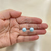 Oro Laminado Stud Earring, Gold Filled Style Ball Design, with Turquoise Pearl, Polished, Golden Finish, 02.63.2121.2