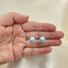 Oro Laminado Stud Earring, Gold Filled Style Ball Design, with Turquoise Pearl, Polished, Golden Finish, 02.63.2121.2