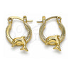 Oro Laminado Small Hoop, Gold Filled Style Dolphin Design, Polished, Golden Finish, 02.63.2710.15