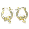 Oro Laminado Small Hoop, Gold Filled Style Dolphin Design, Polished, Golden Finish, 02.63.2710.15