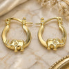 Oro Laminado Small Hoop, Gold Filled Style Elephant Design, Polished, Golden Finish, 02.63.2711.15