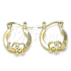Oro Laminado Small Hoop, Gold Filled Style Elephant Design, Polished, Golden Finish, 02.63.2711.15