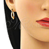Oro Laminado Small Hoop, Gold Filled Style Heart Design, Polished, Golden Finish, 02.63.2712.15