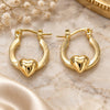 Oro Laminado Small Hoop, Gold Filled Style Heart Design, Polished, Golden Finish, 02.63.2712.15