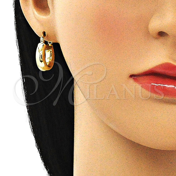 Gold Filled Hoop Earrings — Small Hoop Polished 02. — alternate product view — SKU 143008 | Oro Laminado aretes de aro — Small Hoop pulido 02. — SKU 143008