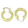 Oro Laminado Small Hoop, Gold Filled Style Hollow Design, Polished, Golden Finish, 02.170.0314.25