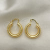 Oro Laminado Small Hoop, Gold Filled Style Hollow Design, Polished, Golden Finish, 02.170.0314.25