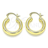Oro Laminado Small Hoop, Gold Filled Style Hollow Design, Polished, Golden Finish, 02.170.0314.25
