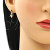 Oro Laminado Small Hoop, Gold Filled Style with White Cubic Zirconia, Polished, Golden Finish, 02.210.0501.12