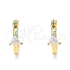 Oro Laminado Small Hoop, Gold Filled Style with White Cubic Zirconia, Polished, Golden Finish, 02.210.0501.12