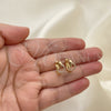 Oro Laminado Huggie Hoop, Gold Filled Style Butterfly Design, with Pink Micro Pave, Polished, Golden Finish, 02.284.0034.2.12