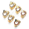 Oro Laminado Huggie Hoop, Gold Filled Style Butterfly Design, with Pink Micro Pave, Polished, Golden Finish, 02.284.0034.2.12