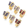 Oro Laminado Huggie Hoop, Gold Filled Style Butterfly Design, with Garnet Cubic Zirconia, Polished, Golden Finish, 02.284.0040.1.12