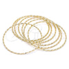 Oro Laminado Semanario Bangle, Gold Filled Style Diamond Cutting Finish, Golden Finish, 07.93.0006.05 (02 MM Thickness, Size 5 (2.50 Diameter))
