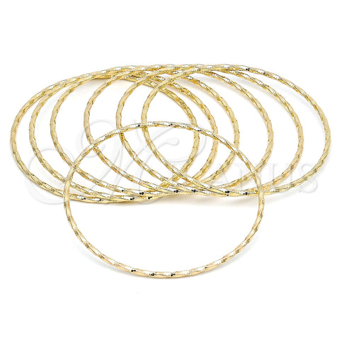 Oro Laminado Semanario Bangle, Gold Filled Style Diamond Cutting Finish, Golden Finish, 07.93.0006.05 (02 MM Thickness, Size 5 (2.50 Diameter))