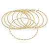 Oro Laminado Semanario Bangle, Gold Filled Style Diamond Cutting Finish, Golden Finish, 07.93.0006.05 (02 MM Thickness, Size 5 (2.50 Diameter))