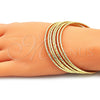 Oro Laminado Semanario Bangle, Gold Filled Style Diamond Cutting Finish, Golden Finish, 07.93.0008.05 (02 MM Thickness, Size 5 (2.50 Diameter))