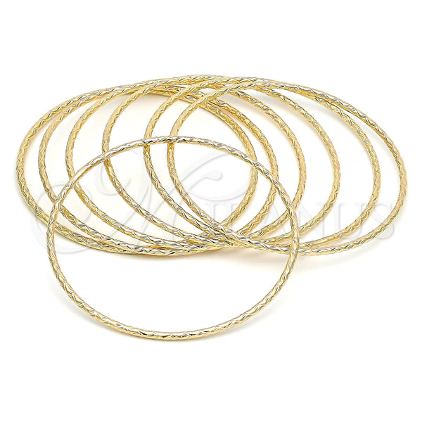 Oro Laminado Semanario Bangle, Gold Filled Style Diamond Cutting Finish, Golden Finish, 07.93.0008.05 (02 MM Thickness, Size 5 (2.50 Diameter))