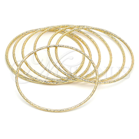 Oro Laminado Semanario Bangle, Gold Filled Style Diamond Cutting Finish, Golden Finish, 07.93.0008.05 (02 MM Thickness, Size 5 (2.50 Diameter))