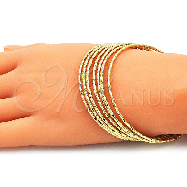 Gold Filled Jewelry — Semanario Bangle Diamond Cutting 07.93. 02 MM Thickness — alternate product view — SKU 143054 | Oro Laminado joyería — Semanario Bangle Diamond Cutting 07.93. 02 MM Thickness — SKU 143054