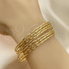 Oro Laminado Semanario Bangle, Gold Filled Style Diamond Cutting Finish, Golden Finish, 07.93.0009.05 (02 MM Thickness, Size 5 (2.50 Diameter))