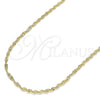 Oro Laminado Basic Necklace, Gold Filled Style Singapore Design, Polished, Golden Finish, 04.213.0225.24 (02 MM Thickness, 24 Inches Length)