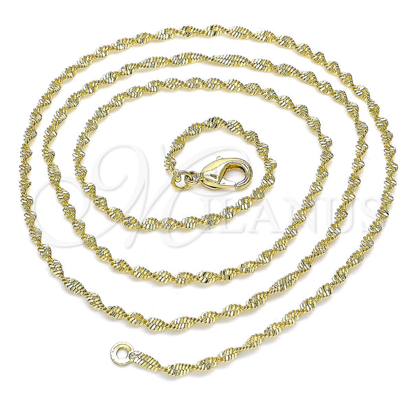 Gold Filled Necklace — Basic Necklace Singapore Design Polished 04. 02 MM — alternate product view — SKU 143056 | Oro Laminado collar — básico Necklace Singapore diseño pulido 04. 02 MM — SKU 143056