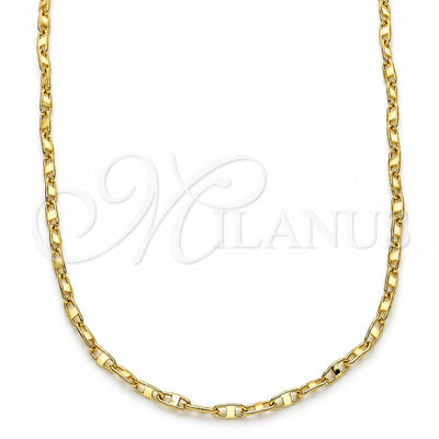 Oro Laminado Basic Necklace, Gold Filled Style Polished, Golden Finish, 04.213.0226.24 (02 MM Thickness, 24 Inches Length)