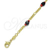 Oro Laminado Fancy Bracelet, Gold Filled Style with Black Crystal, Polished, Golden Finish, 03.64.0132.07 (Thickness, 7 Inches Length)