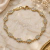 Oro Laminado Fancy Bracelet, Gold Filled Style Hand of God and Judaica Design, Polished, Golden Finish, 03.326.0017.08 (07 MM Thickness, 8 Inches Length)