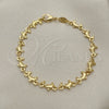 Oro Laminado Fancy Bracelet, Gold Filled Style Dolphin Design, Polished, Golden Finish, 03.326.0018.08 (07 MM Thickness, 8 Inches Length)