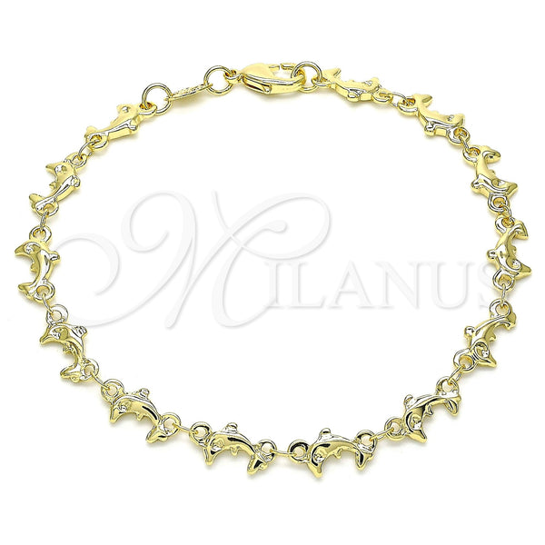 Gold Filled Bracelet — Fancy Bracelet Dolphin Design Polished 03. 07 MM — main product view — SKU 143066 | Oro Laminado brazalete — elegante Bracelet Dolphin diseño pulido 03. 07 MM — SKU 143066