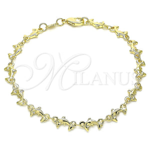 Gold Filled Bracelet — Fancy Bracelet Dolphin Design Polished 03. 07 MM — main product view — SKU 143066 | Oro Laminado brazalete — elegante Bracelet Dolphin diseño pulido 03. 07 MM — SKU 143066
