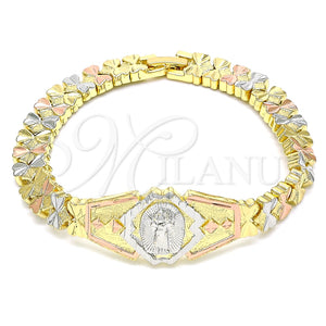 Gold Filled Bracelet — Fancy Bracelet Divino NiÃ±o and Heart Design Diamond — main product view — SKU 143098 | Oro Laminado brazalete — elegante Bracelet Divino NiÃ±o and corazón diseño Diamond — SKU 143098