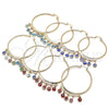 Oro Laminado Large Hoop, Gold Filled Style Evil Eye Design, Multicolor Resin Finish, Golden Finish, 02.380.0072.2.50