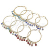 Oro Laminado Large Hoop, Gold Filled Style Evil Eye Design, Red Resin Finish, Golden Finish, 02.380.0072.3.50