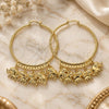 Oro Laminado Large Hoop, Gold Filled Style Elephant Design, Diamond Cutting Finish, Golden Finish, 02.380.0041.1.50