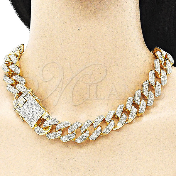 Gold Filled Necklace — Basic Necklace with White Crystal Polished 03. 19 — alternate product view — SKU 143157 | Oro Laminado collar — básico Necklace with cristal blanco pulido 03. 19 — SKU 143157