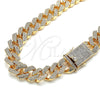 Oro Laminado Basic Necklace, Gold Filled Style with White Crystal, Polished, Golden Finish, 03.372.0004.18 (19 MM Thickness, 18 Inches Length)